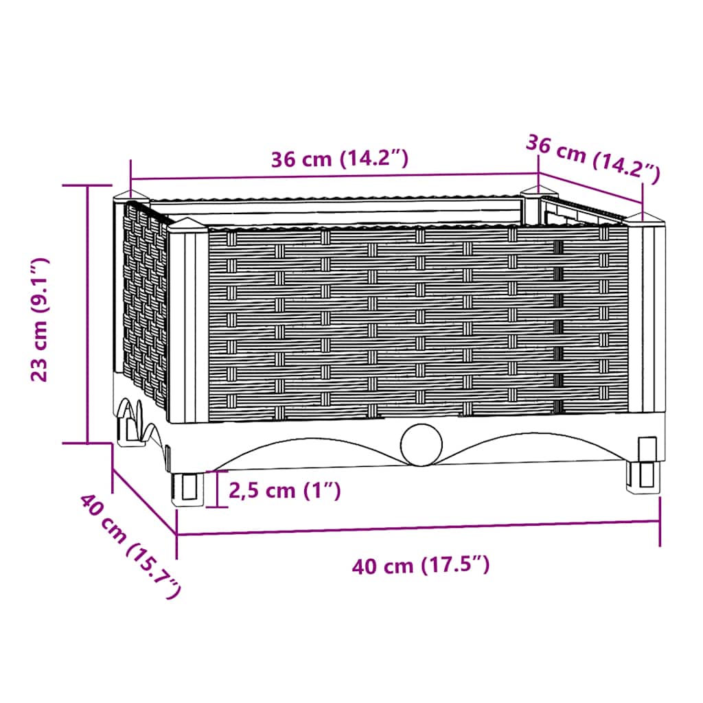 vidaXL Plantenbak verhoogd 40x40x23 cm polypropeen - Image 7