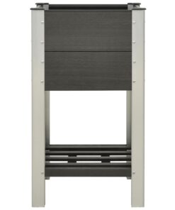 vidaXL Plantenbak verhoogd met schap 50x50x90 cm HKC grijs