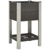 vidaXL Plantenbak verhoogd met schap 50x50x90 cm HKC grijs