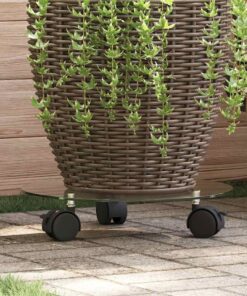 vidaXL Plantenrollers rond 28 cm gehard glas 2 st