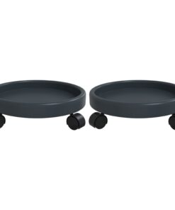 vidaXL Plantentrolleys 2 st met wielen ø34 cm 35 kg grijs