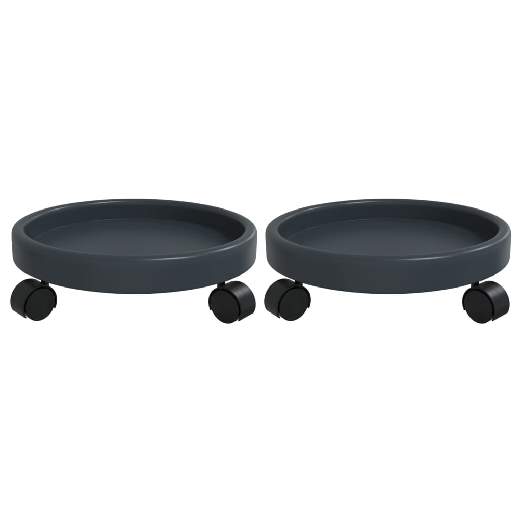 vidaXL Plantentrolleys 2 st met wielen ø34 cm 35 kg grijs