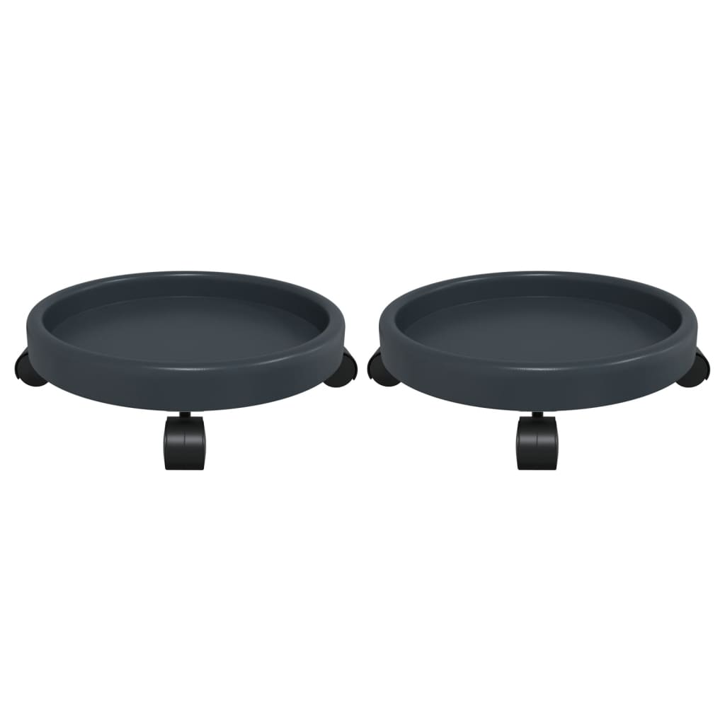 vidaXL Plantentrolleys 2 st met wielen ø34 cm 35 kg grijs - Image 3