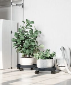 vidaXL Plantentrolleys 2 st met wielen ø34 cm 35 kg grijs