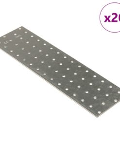 vidaXL Platen geperforeerd 20 st 2 mm 300x80 mm gegalvaniseerd staal