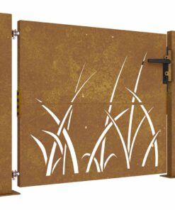 vidaXL Poort 100x100 cm grasontwerp cortenstaal