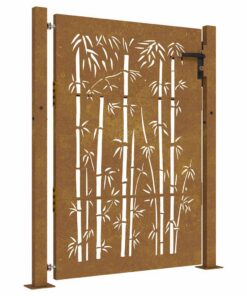 vidaXL Poort 100x125 cm bamboe-ontwerp cortenstaal