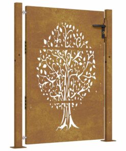 vidaXL Poort 100x125 cm boomontwerp cortenstaal