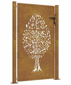 vidaXL Poort 100x125 cm boomontwerp cortenstaal