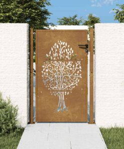 vidaXL Poort 100x125 cm boomontwerp cortenstaal