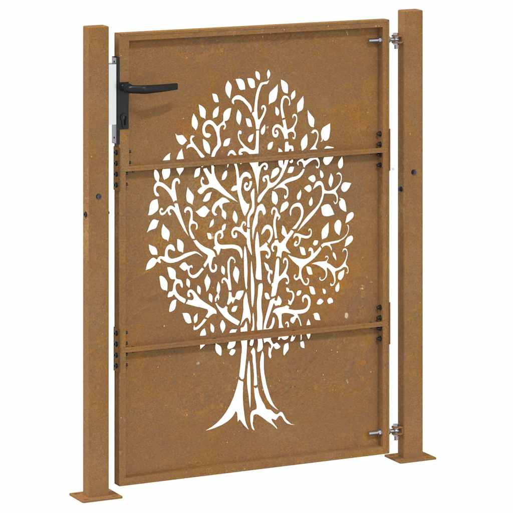 vidaXL Poort 100x125 cm boomontwerp cortenstaal - Image 7