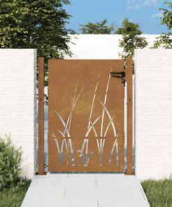 vidaXL Poort 100x125 cm grasontwerp cortenstaal
