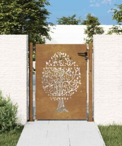 vidaXL Poort 100x150 cm boomontwerp cortenstaal