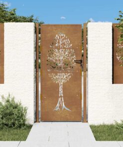 vidaXL Poort 100x175 cm boomontwerp cortenstaal