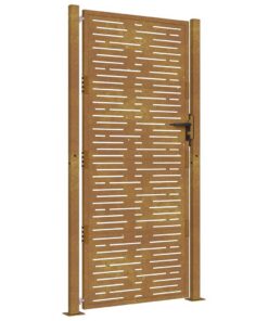 vidaXL Poort 100x175 cm vierkant cortenstaal
