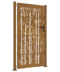vidaXL Poort 100x200 cm bamboe-ontwerp cortenstaal