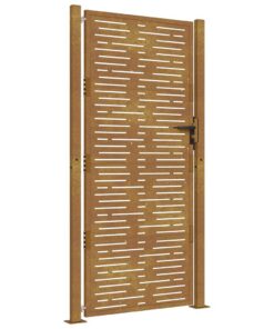 vidaXL Poort 100x200 cm vierkant cortenstaal