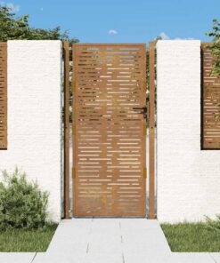 vidaXL Poort 100x200 cm vierkant cortenstaal