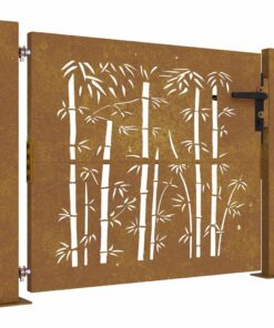 vidaXL Poort 100x75 cm bamboe-ontwerp cortenstaal