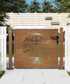 vidaXL Poort 100x75 cm boomontwerp cortenstaal