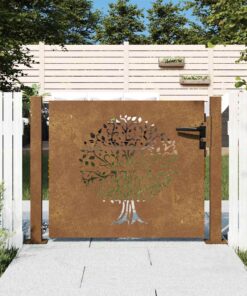 vidaXL Poort 100x75 cm boomontwerp cortenstaal