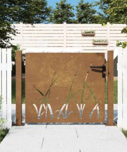 vidaXL Poort 100x75 cm grasontwerp cortenstaal