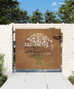 vidaXL Poort 85x100 cm boomontwerp cortenstaal