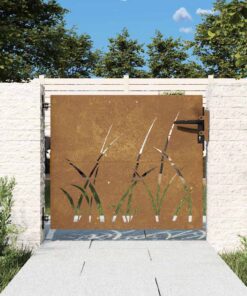 vidaXL Poort 85x100 cm grasontwerp cortenstaal