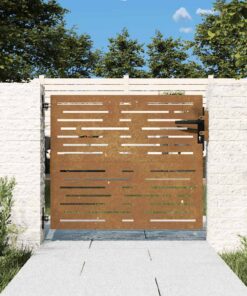 vidaXL Poort 85x100 cm vierkant cortenstaal