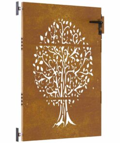 vidaXL Poort 85x125 cm boomontwerp cortenstaal