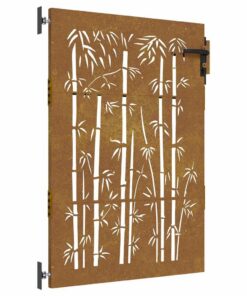 vidaXL Poort 85x150 cm bamboe-ontwerp cortenstaal