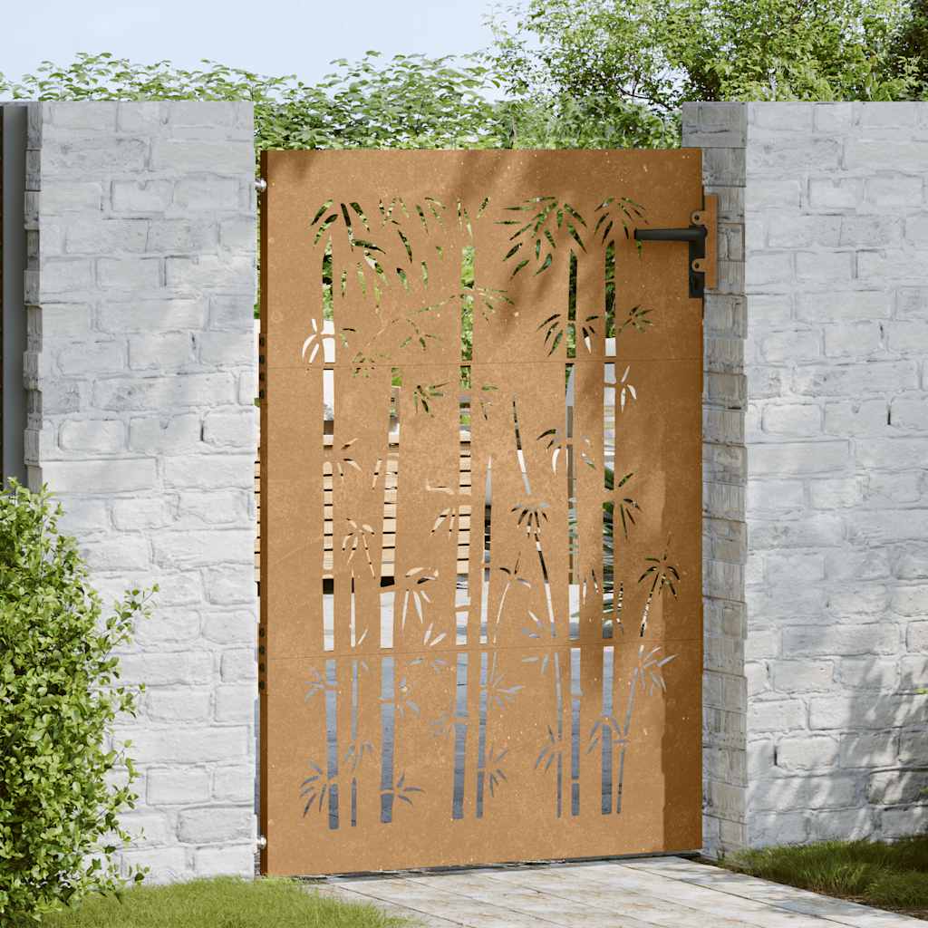vidaXL Poort 85x150 cm bamboe-ontwerp cortenstaal - Image 3