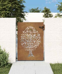 vidaXL Poort 85x150 cm boomontwerp cortenstaal