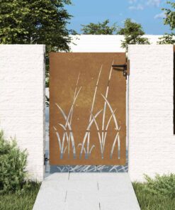 vidaXL Poort 85x150 cm grasontwerp cortenstaal