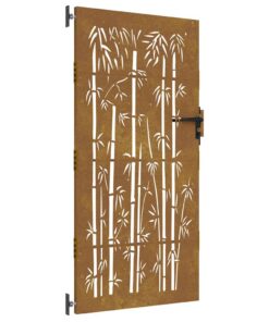 vidaXL Poort 85x175 cm bamboe-ontwerp cortenstaal