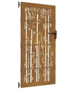 vidaXL Poort 85x200 cm bamboe-ontwerp cortenstaal
