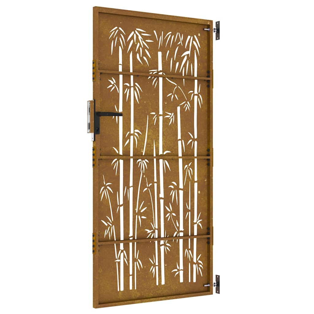 vidaXL Poort 85x200 cm bamboe-ontwerp cortenstaal - Image 7