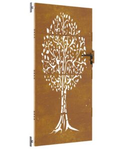 vidaXL Poort 85x200 cm boomontwerp cortenstaal