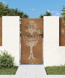 vidaXL Poort 85x200 cm boomontwerp cortenstaal