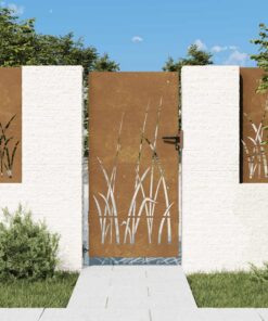 vidaXL Poort 85x200 cm grasontwerp cortenstaal