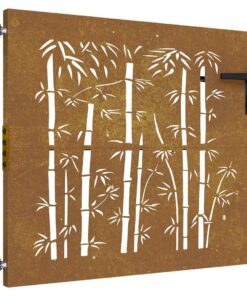 vidaXL Poort 85x75 cm bamboe-ontwerp cortenstaal
