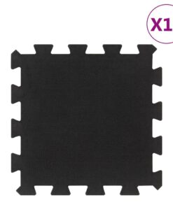 vidaXL Rubbertegels 16 st 16 mm 30x30 cm zwart
