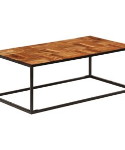 vidaXL Salontafel 110x60x40 cm massief acaciahout en staal