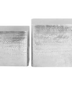 vidaXL Salontafel 2 st aluminium zilver