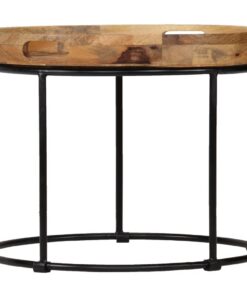 vidaXL Salontafel 50x40 cm massief mangohout en staal