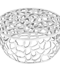 vidaXL Salontafel 70x30 cm gegoten aluminium zilverkleurig