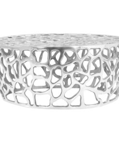 vidaXL Salontafel 70x30 cm gegoten aluminium zilverkleurig