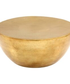 vidaXL Salontafel 70x30 cm gehamerd aluminium messingkleurig