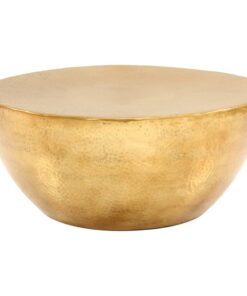 vidaXL Salontafel 70x30 cm gehamerd aluminium messingkleurig