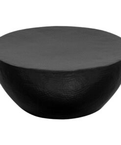 vidaXL Salontafel 70x30 cm gehamerd aluminium zwart